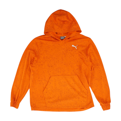 Orange Print Hoodie Pullover
