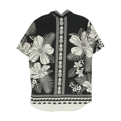 Black Print Button Down