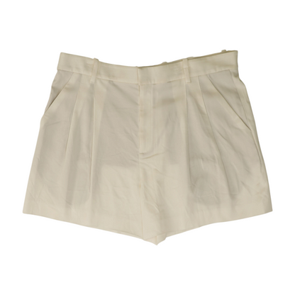 White Solid Chino Shorts