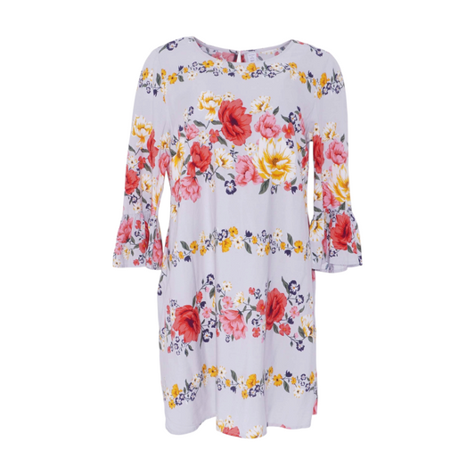 Gray Floral Mini Dress