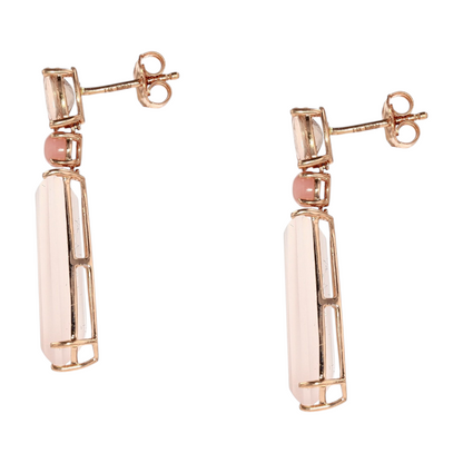 14K Rose Gold Morganite Drop Earrings