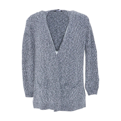 Gray Abstract Cardigan Sweater