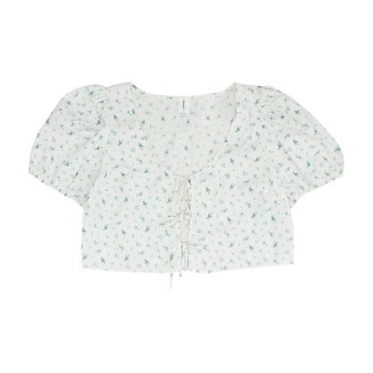 White Floral Blouse