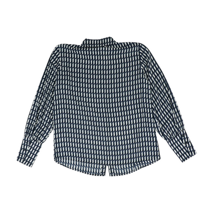 Navy Geometric Button Down