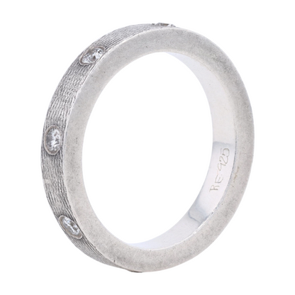 3/8 ctw Sterling Silver Diamond Band Ring