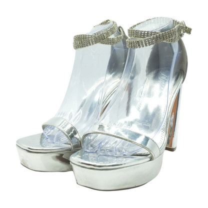 Silver Block Heels