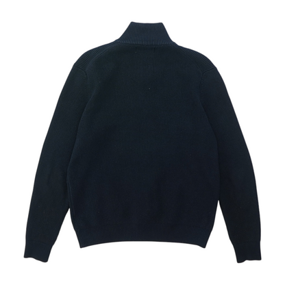Navy Solid 1/4 Zip Sweater