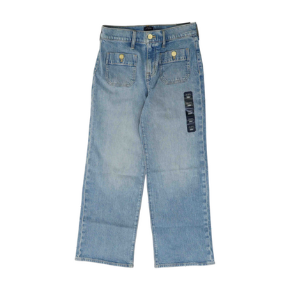 Blue Petite Wide Leg Jeans
