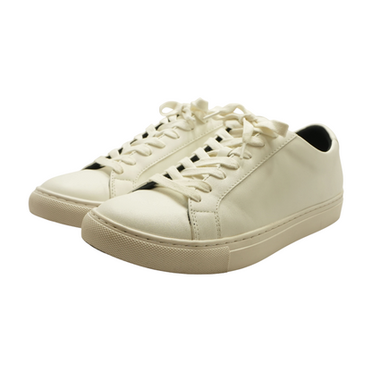 White Lace-Up Casual Shoes
