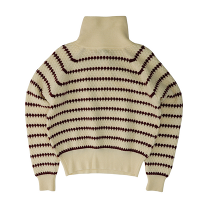 Ivory Striped 1/4 Zip Sweater