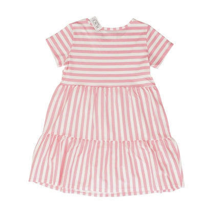 Pink Striped Midi Dress