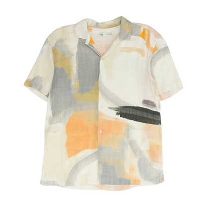Multi Color Block Short Sleeve Button Down
