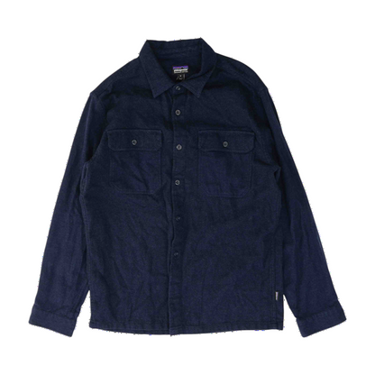 Navy Solid Flannel Button Down