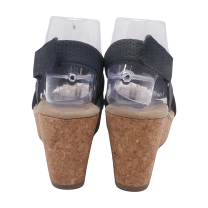 Navy Wedged Sandals