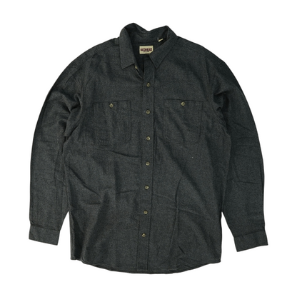 Gray Tall Solid Flannel Button Down