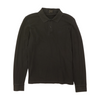 Black Solid Long Sleeve Polo