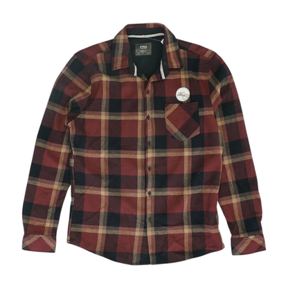 Maroon Plaid Flannel Button Down