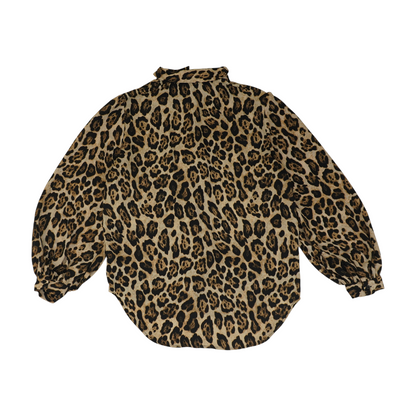 Brown Animal Print Button Down