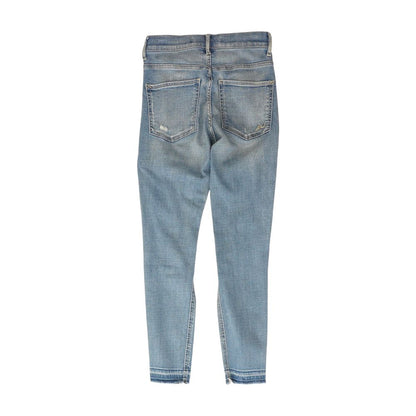 Blue Solid High Rise Jeans