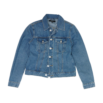 Blue Solid Denim Jacket