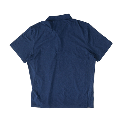 Blue Solid Short Sleeve Polo