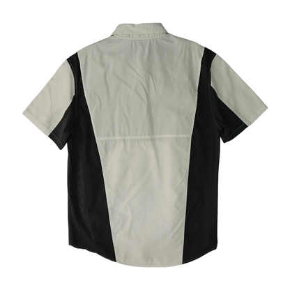 White Solid Short Sleeve Button Down