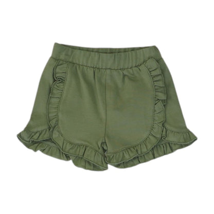 Green Solid Shorts