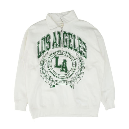 White Solid 1/4 Zip Pullover