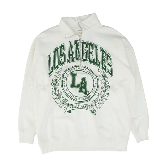 White Solid 1/4 Zip Pullover