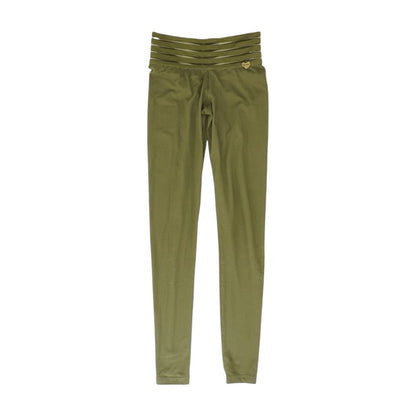 Green Solid Leggings