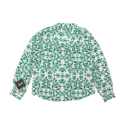 White Abstract Button Down