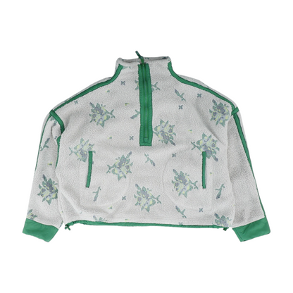 White Abstract 1/4 Zip Pullover