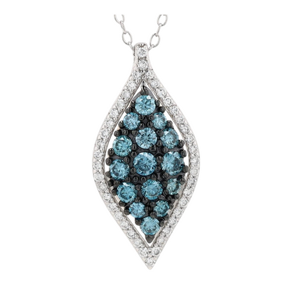 1 1/3 ctw Sterling Silver Lab Grown Diamond Pendant Necklace