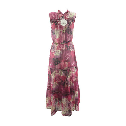 Purple Floral Midi Dress