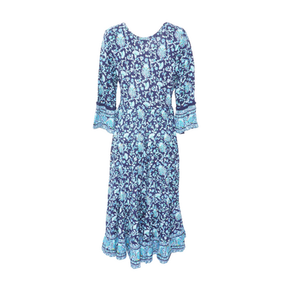 Navy Floral Midi Dress