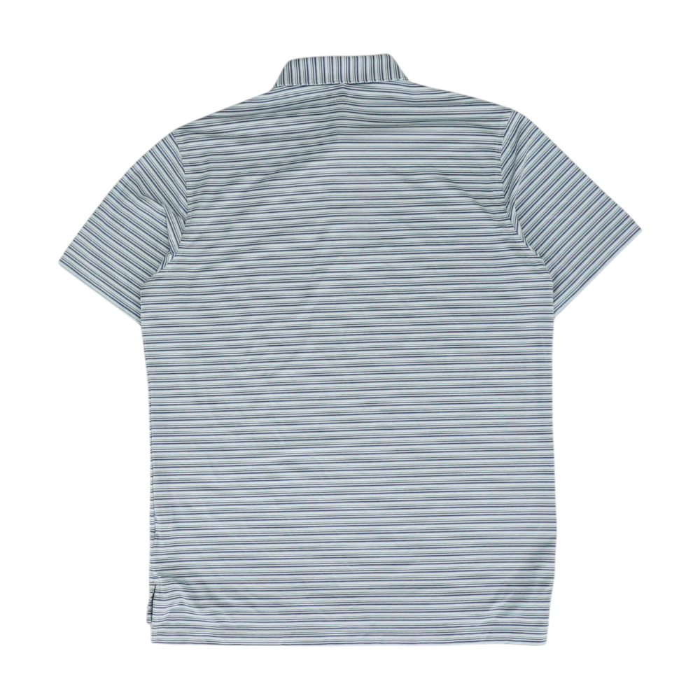 White Striped Short Sleeve Polo