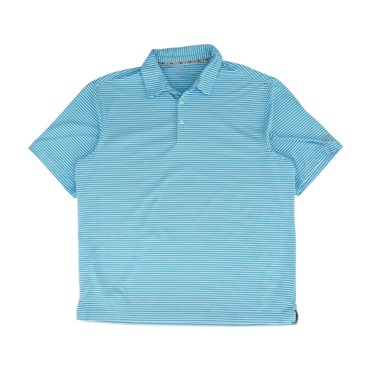 Blue Striped Short Sleeve Polo