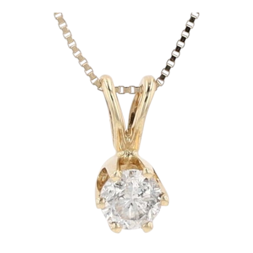1/5 ctw 14K Yellow Gold Diamond Pendant Necklace