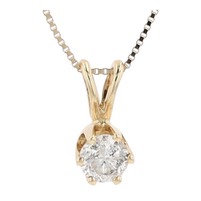 1/5 ctw 14K Yellow Gold Diamond Pendant Necklace