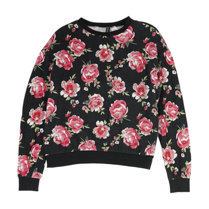 Pink Floral Sweatshirt Pullover
