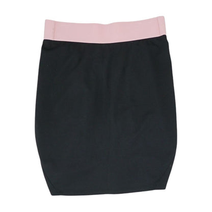 Black Solid Midi Skirt