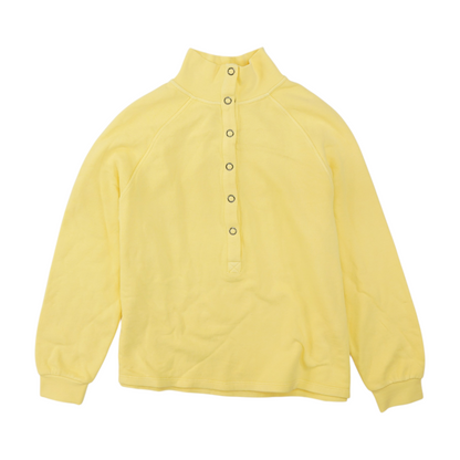 Yellow Plus Size Solid 1/4 Zip Pullover