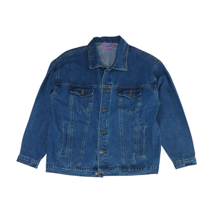 Blue Solid Denim Jacket