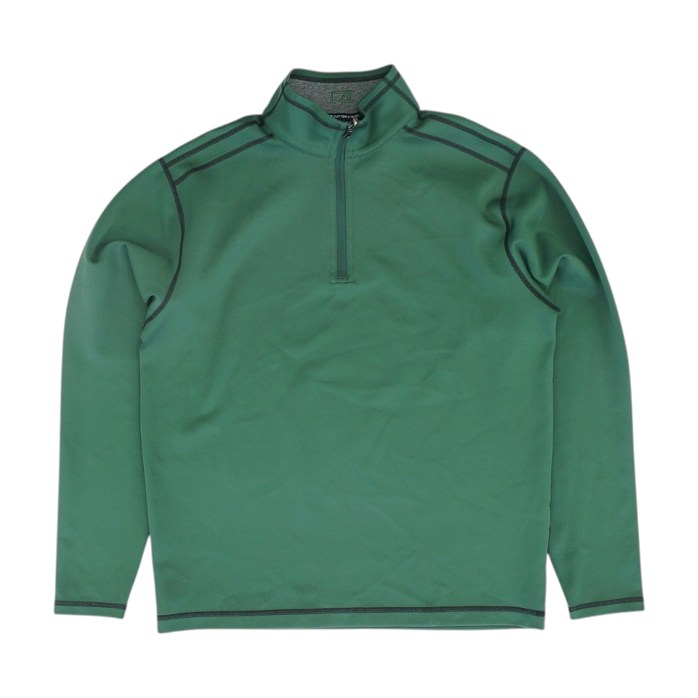 Green Solid 1/4 Zip Pullover