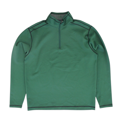 Green Solid 1/4 Zip Pullover