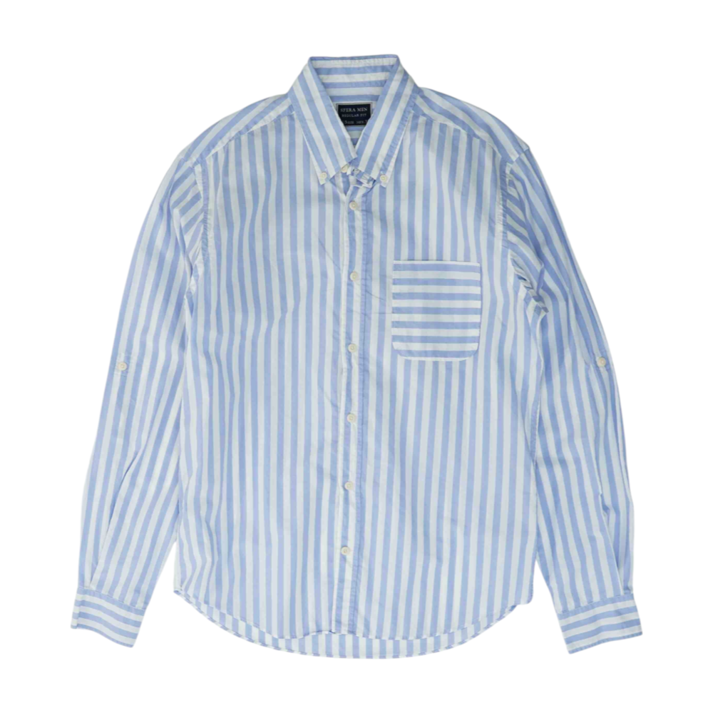 Blue Striped Long Sleeve Button Down