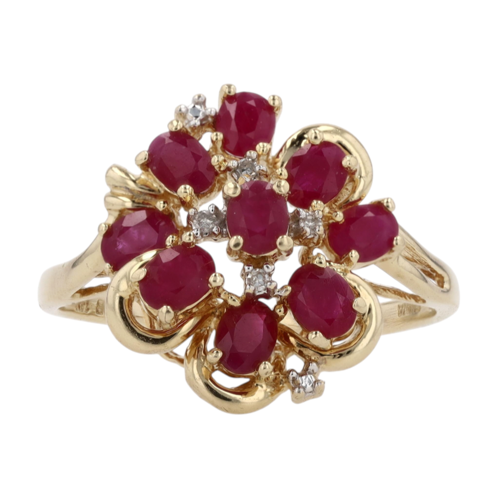 14K Yellow Gold Ruby Fashion Ring