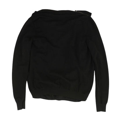 Black Solid Cowl Neck Sweater