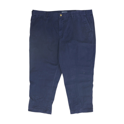 Navy Solid Chino Capris