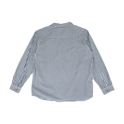 Navy Tall Check Long Sleeve Button Down